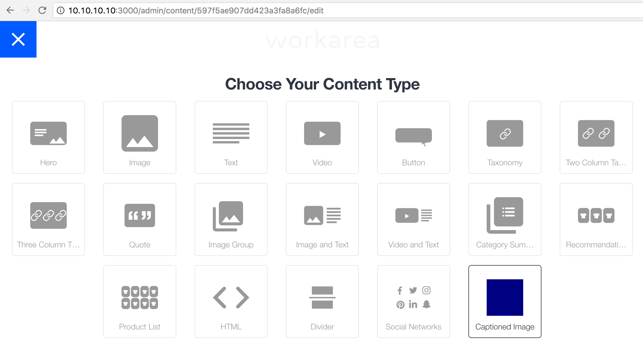 Adding captioned image block with custom icon