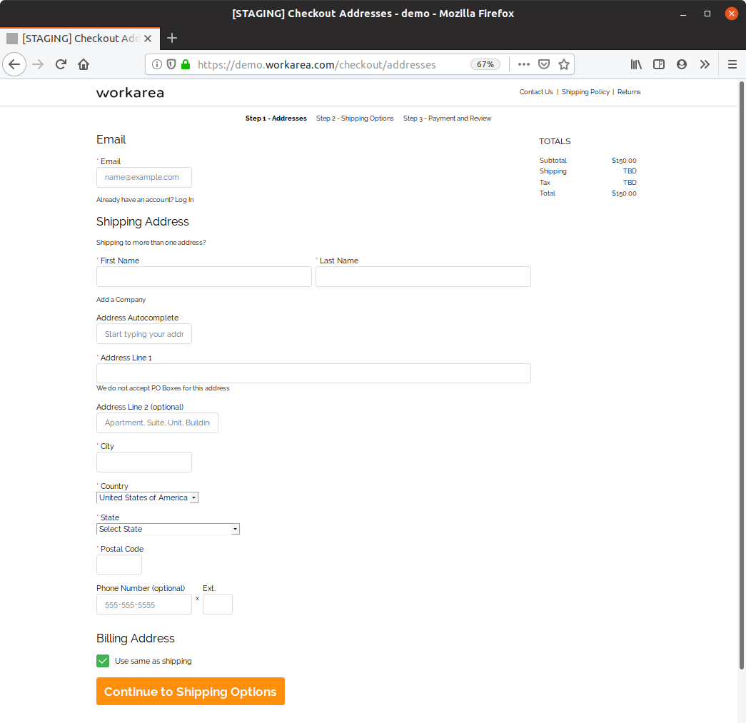 Checkout addresses, guest checkout