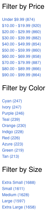 Pin filter to the top of the page