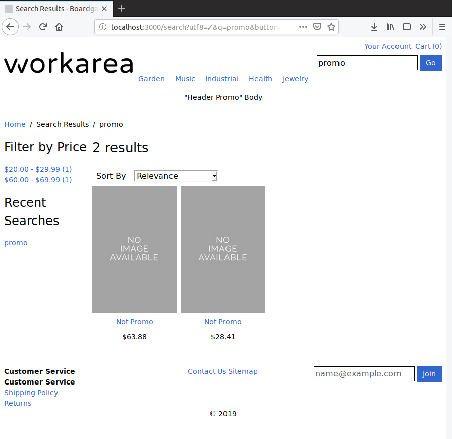 After: promo products excluded from search results